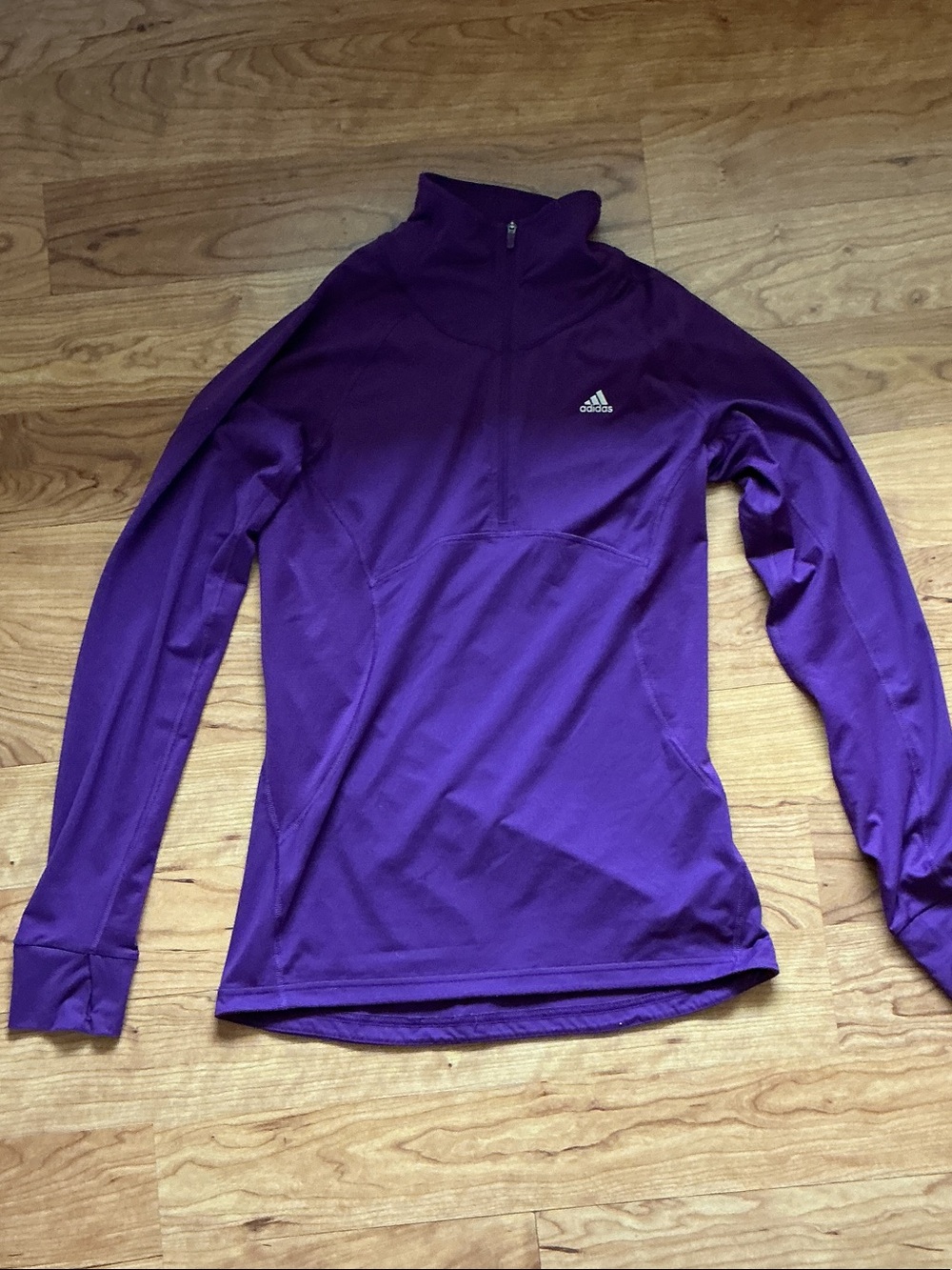 adidas Women's Purple Long-Sleeve Quarter-Zip Training Top